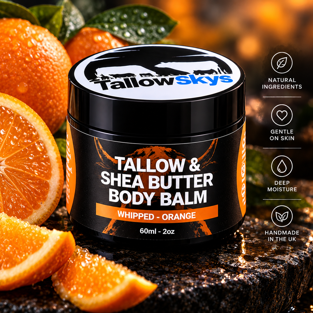 100% Grass Fed Tallow & Shea Butter Body Balm ( WHIPPED ) - Orange